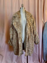 Beige Woven Oversized Coat