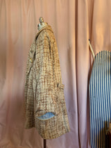 Beige Woven Oversized Coat